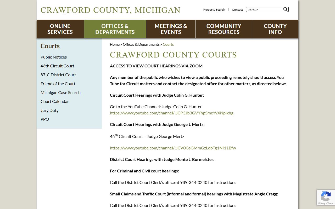 Crawford County Sheriff resource page for DUI records