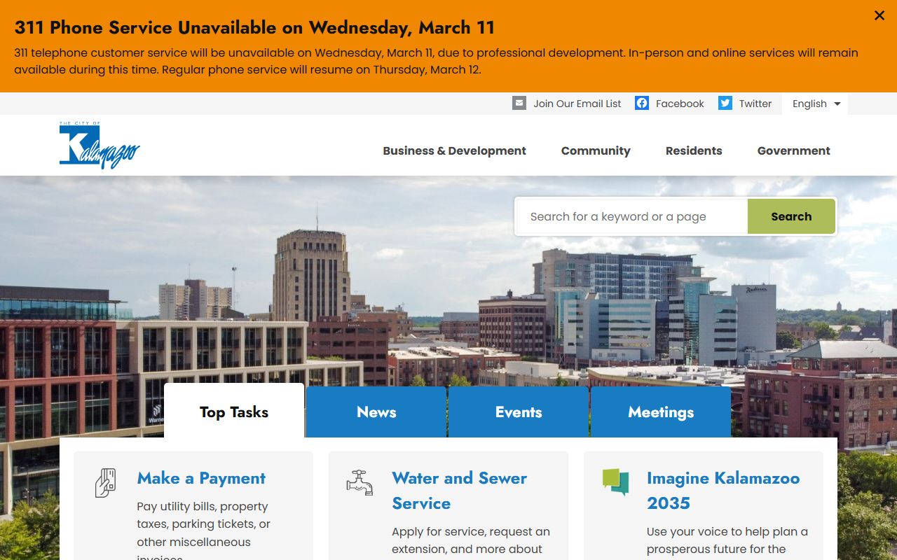 Kalamazoo County Circuit Court website for DUI records