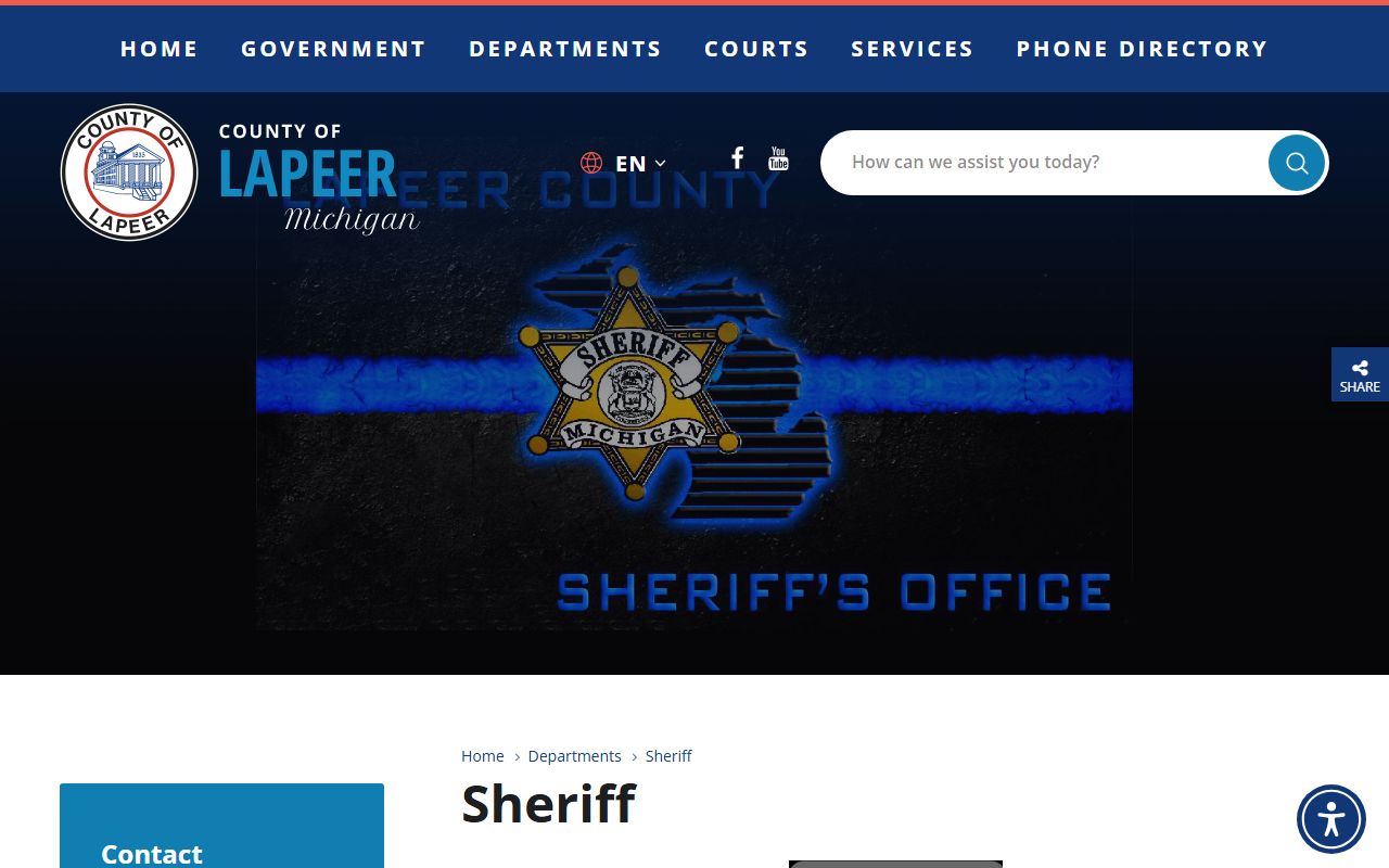 Lapeer County Sheriff website for DUI and OWI records