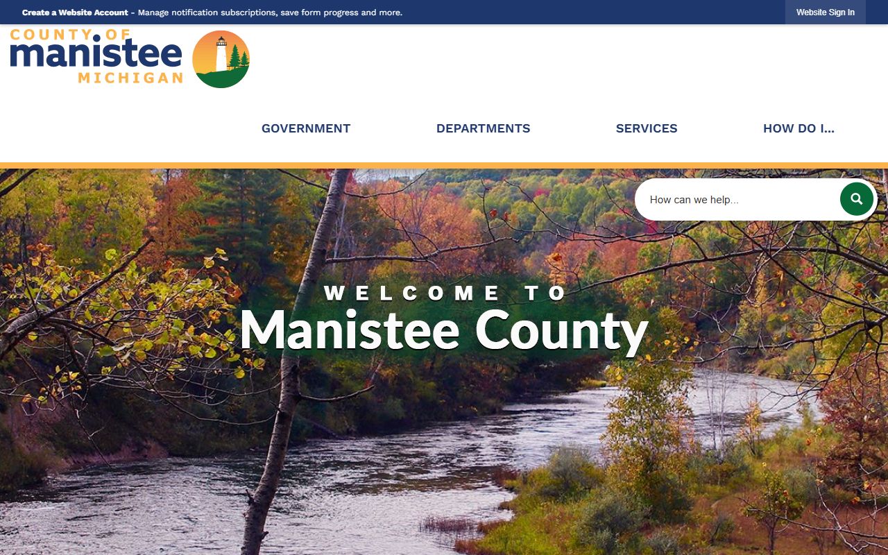 Manistee County government page for sheriff and DUI records