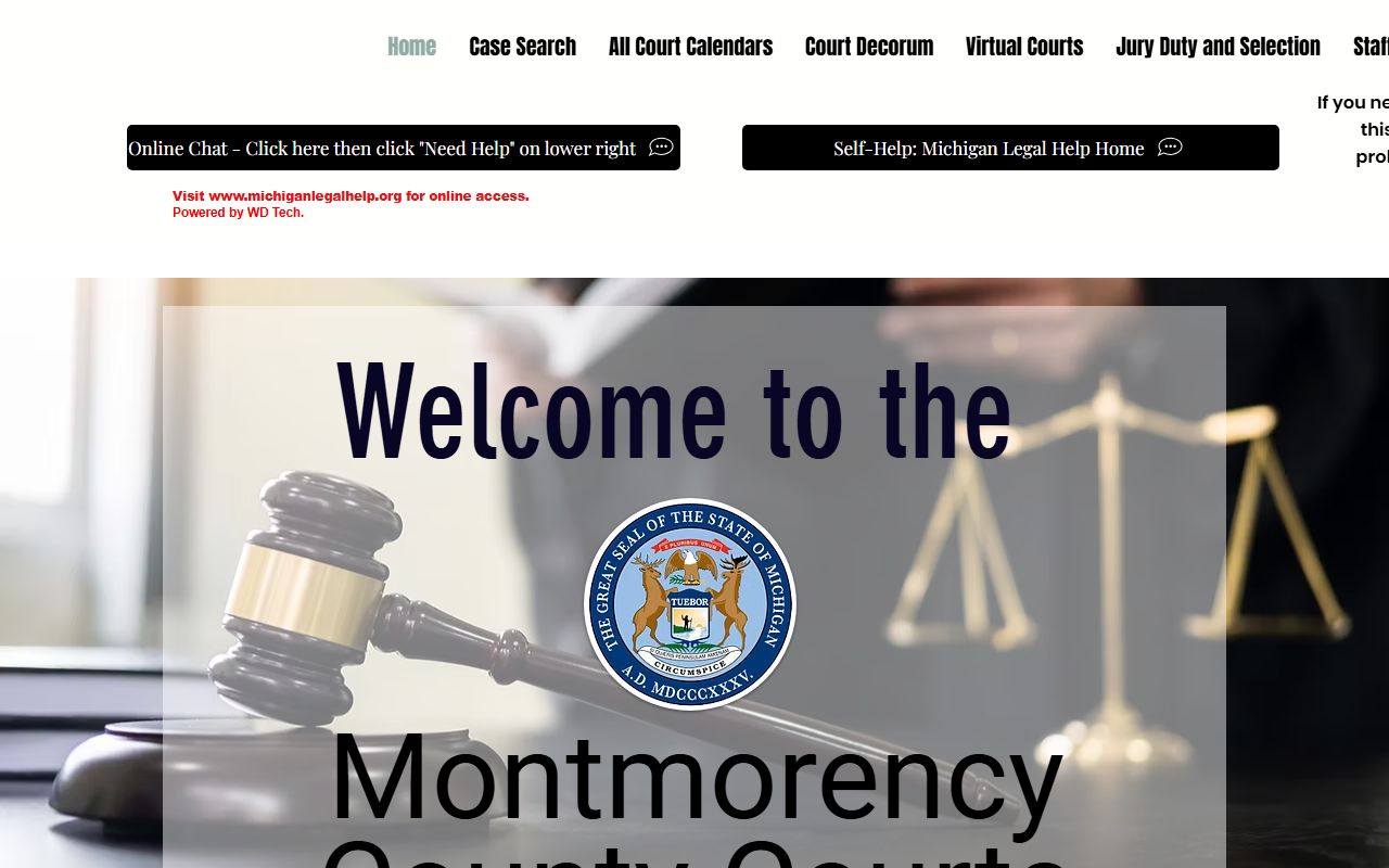 Montmorency County courts page for DUI records