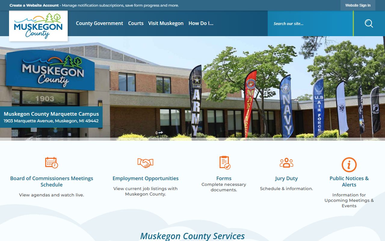 Muskegon County government website for DUI records
