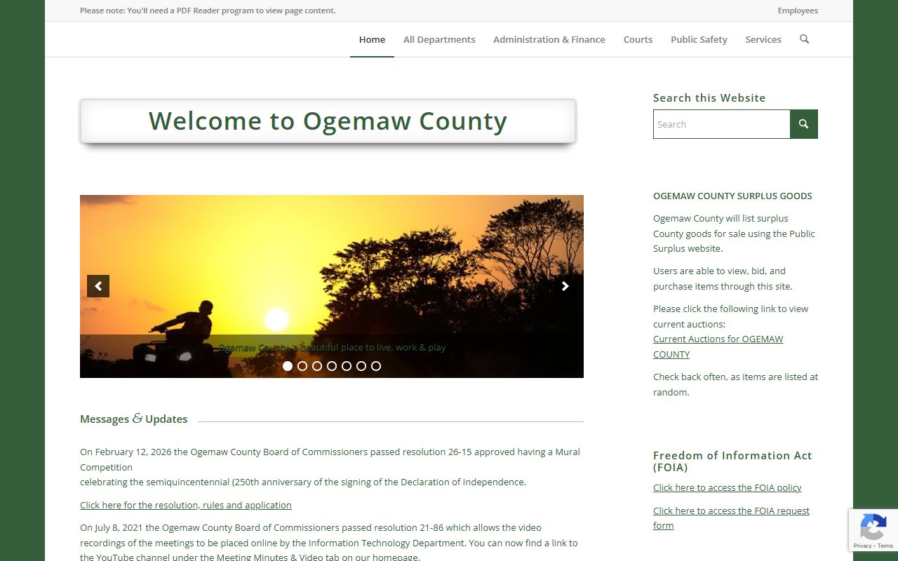 Ogemaw County government DUI records resource