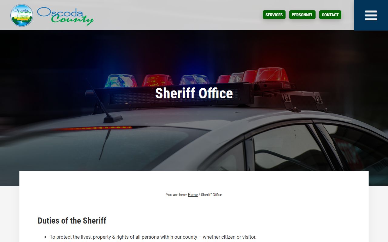 Oscoda County Sheriff resource for DUI records