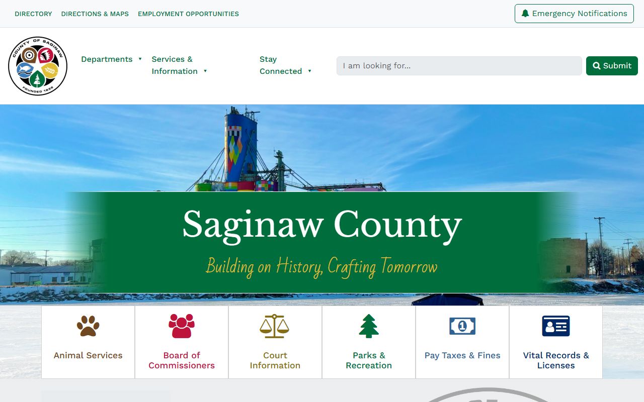Saginaw County government website for DUI records