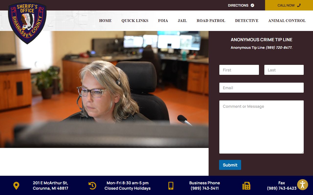 Shiawassee County Sheriff DUI records resource