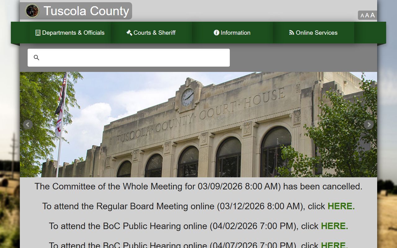 Tuscola County government DUI records page